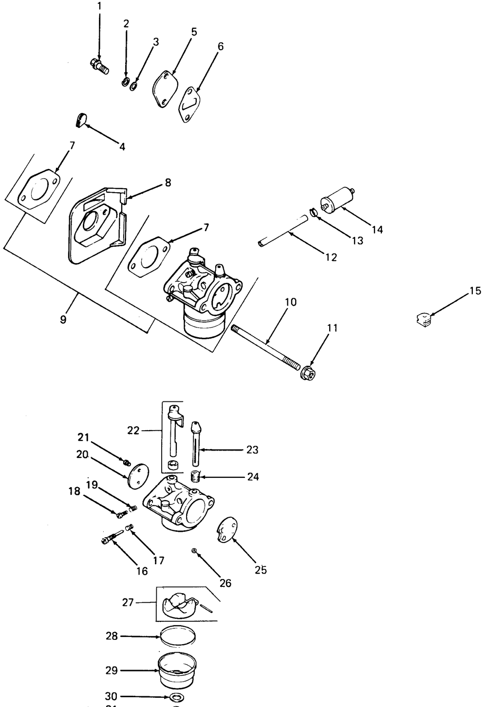 Fuel System Diagram and Parts List for 1320 147008-207400-130232100-131232F100-139232100 Cub Cadet Lawn Tractor